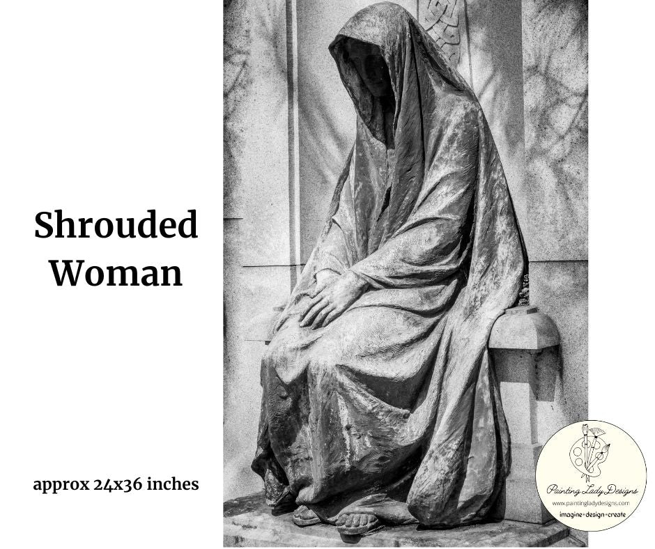 Shrouded Woman - Art paper by Painting Lady Designs Decoupage & Mixed Media (Large - 24x36)