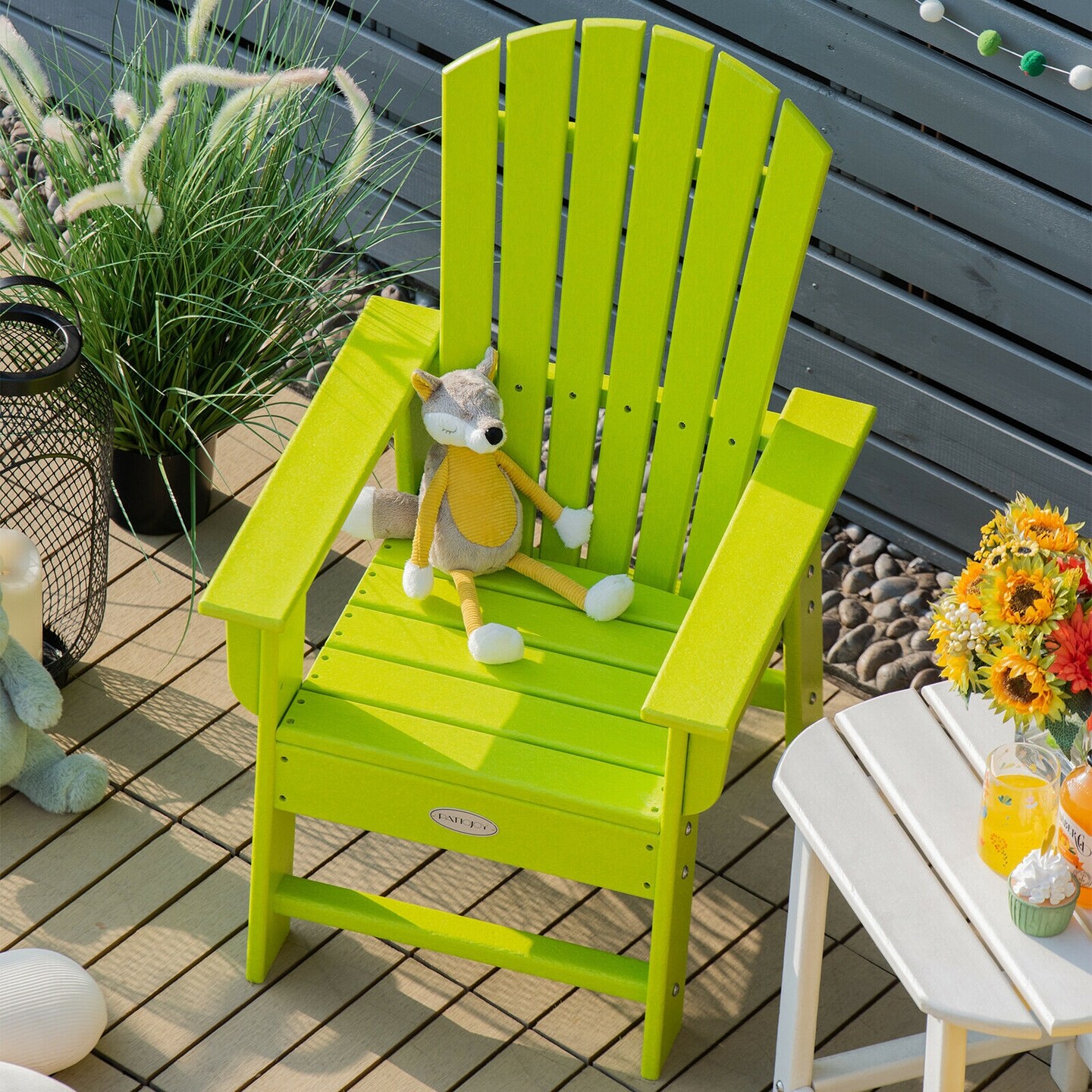 Kids Adirondack Chair with Ergonomic High Backrest and Wide Armrest Perfect Gift for Christmas or Birthdays