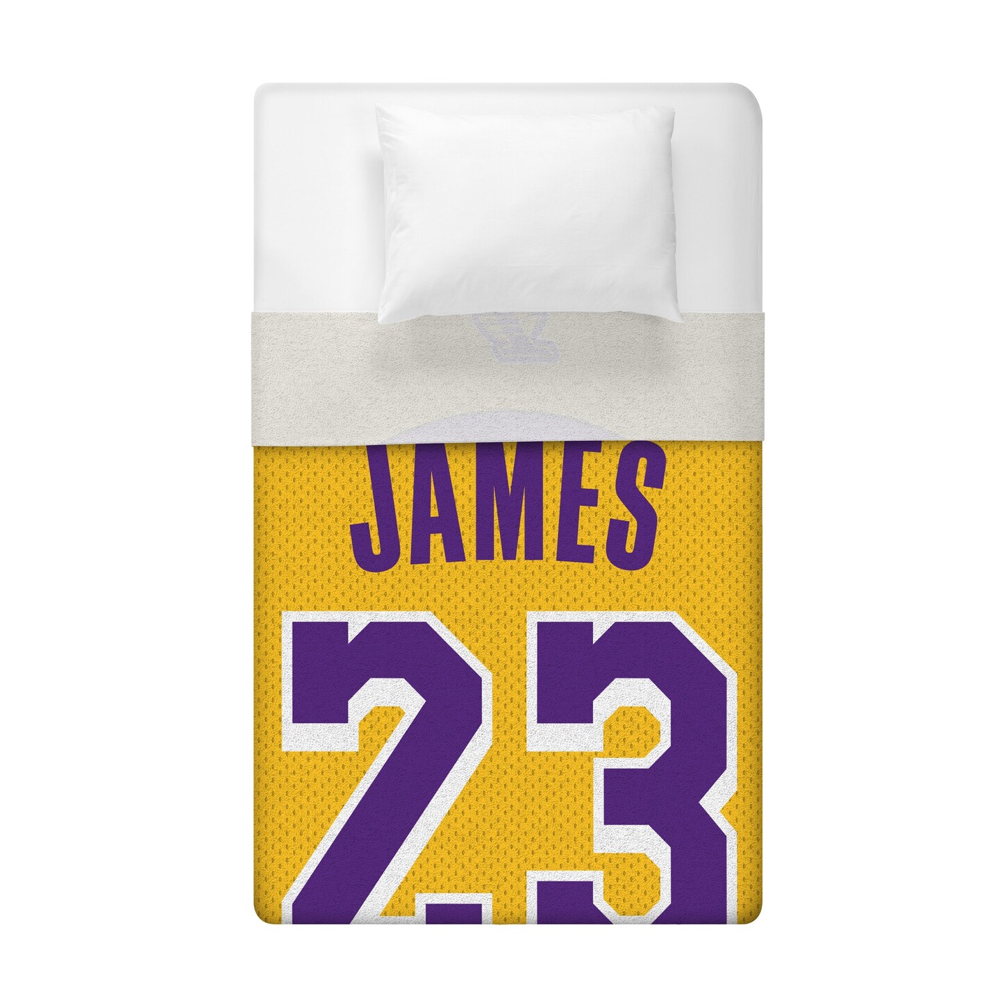Sleep Squad Los Angeles Lakers LeBron James 60” x 80” Raschel Plush Jersey #23 Basketball Blanket