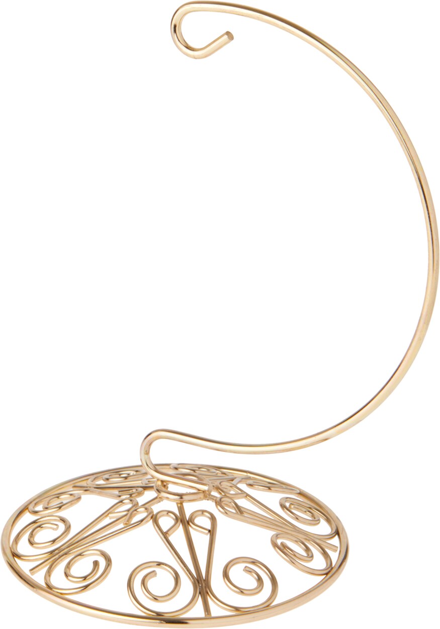 Bard's Ornate Goldtoned Ornament Stand, Small, 6" H x 4" W x 4" D