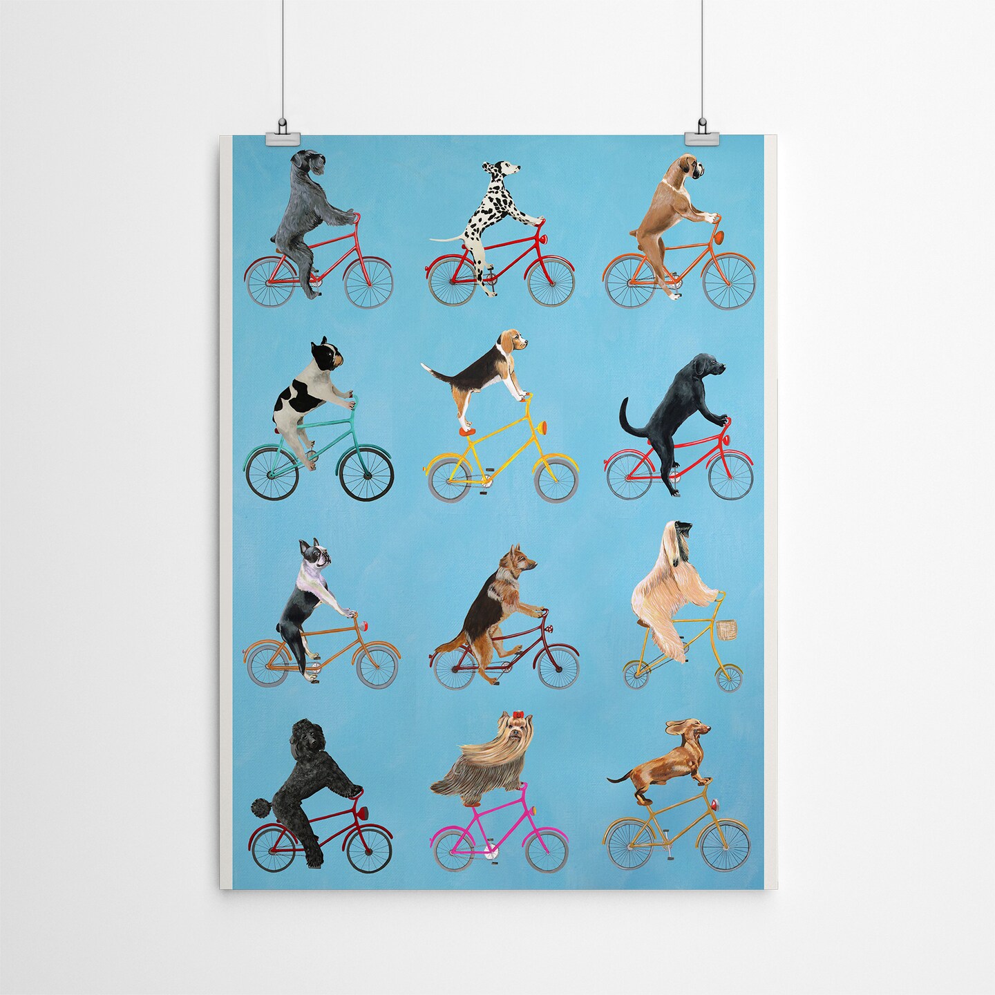 Poster Art Print - Cycling Dogs by Coco de Paris  - Americanflat