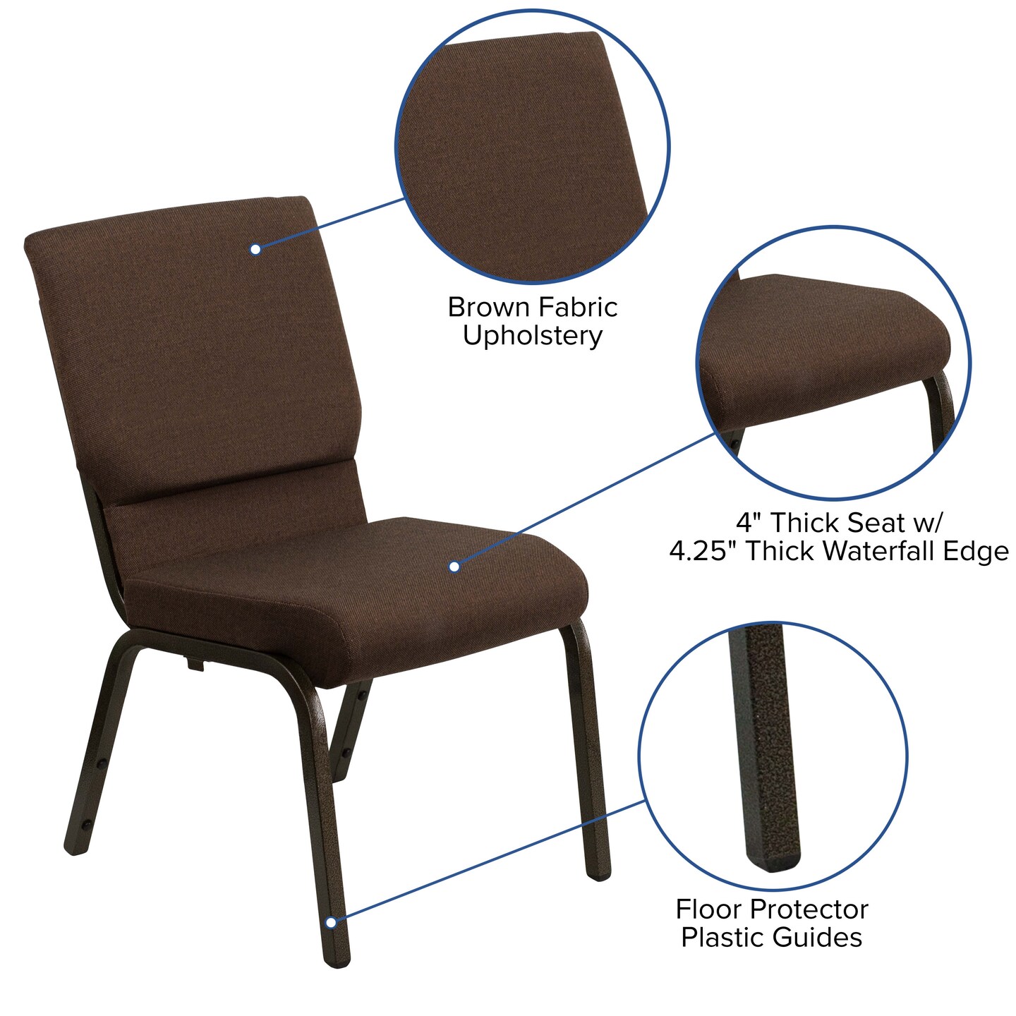 Emma and Oliver Stacking Auditorium Chair with 19&#x22; Seat