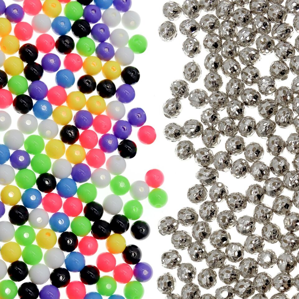 800 PCS Acrylic and Metal Filigree Beads