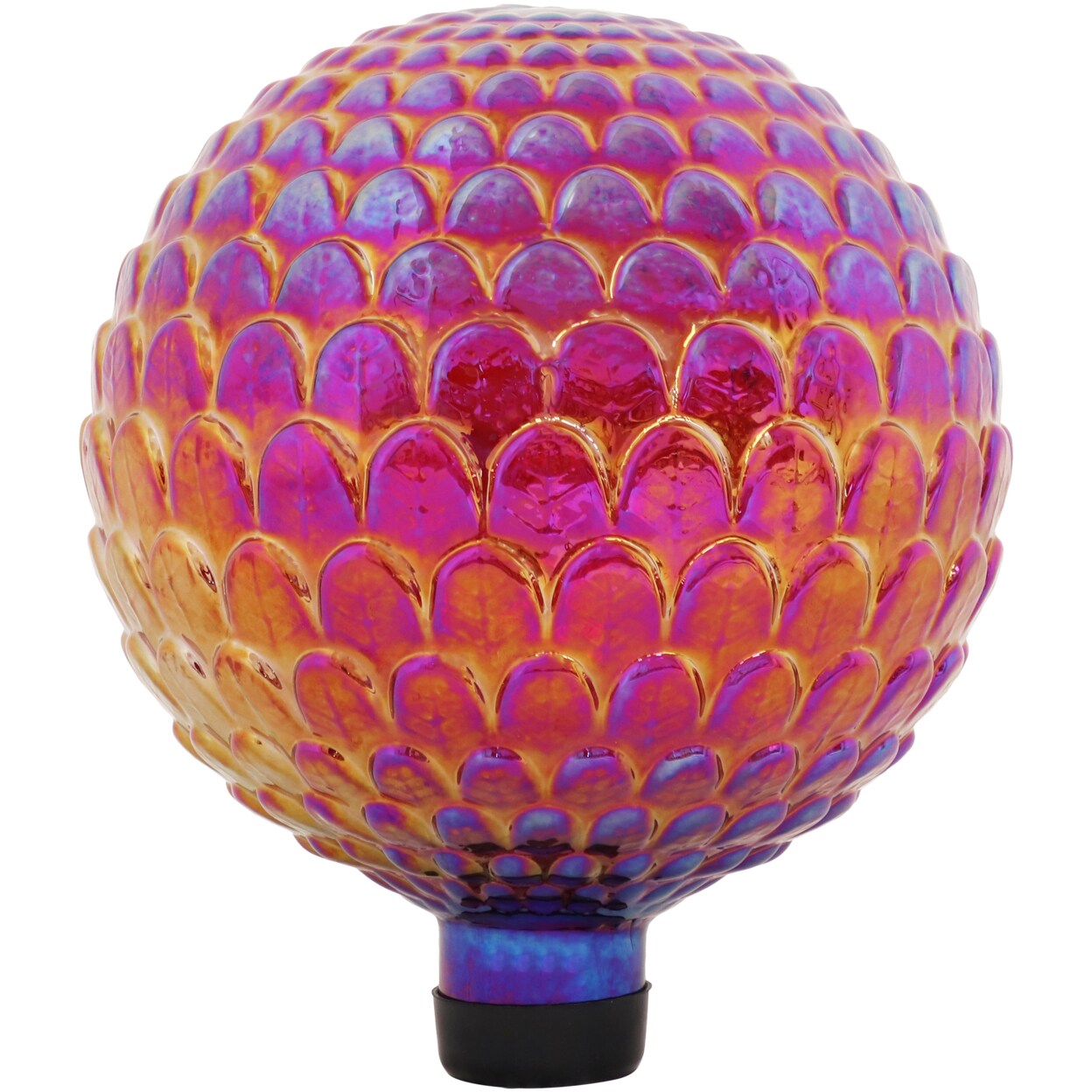 Sunnydaze Red Scalloped Outdoor Gazing Globe - 10 In