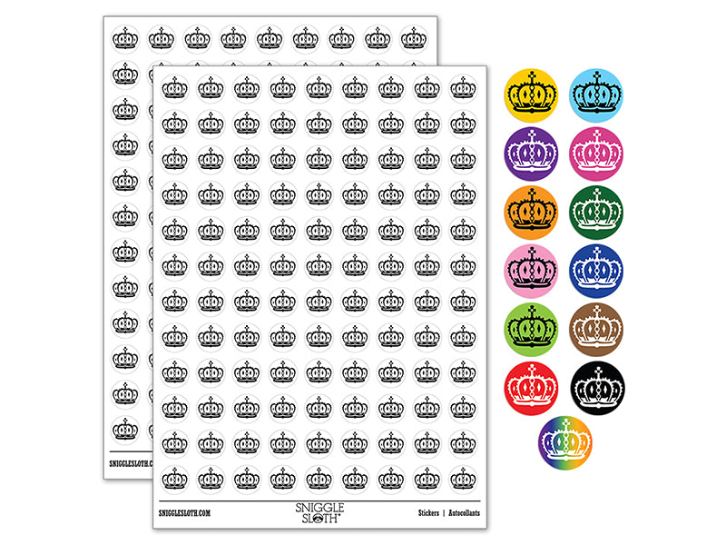 King Queen Royal Crown 200+ 0.50&#x22; Round Stickers