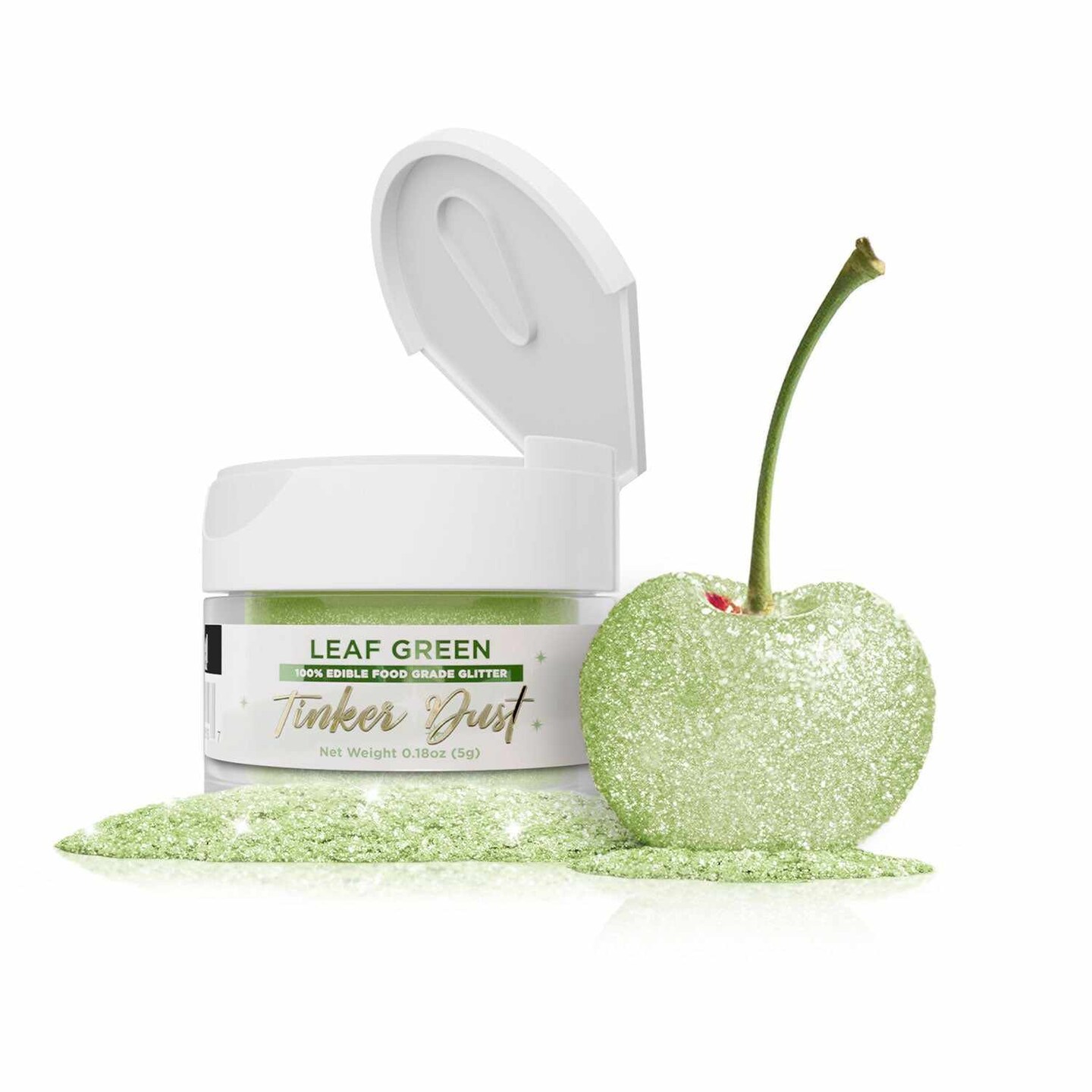 Bakell - Leaf Green Tinker Dust Edible Glitter (5g, 1x Jar) for Food, Desserts, and Beverages!