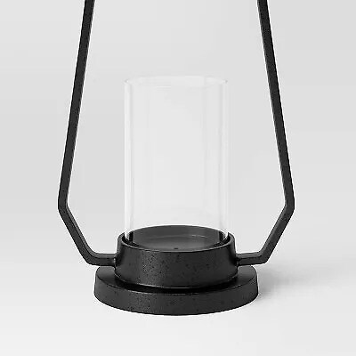 22&#x22; Aluminum Outdoor Lantern Candle Holder Black - Smith &#x26; Hawken