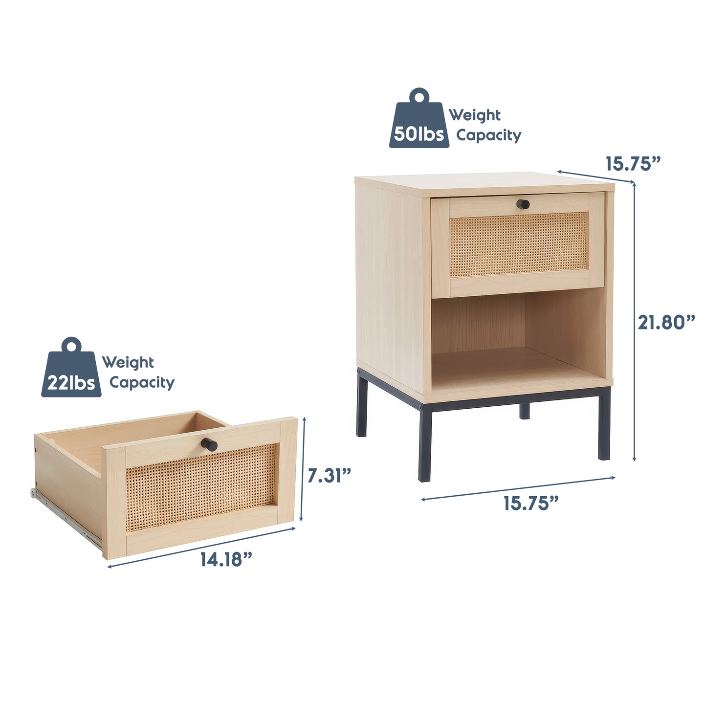 Nestl Small Night Stand End Table