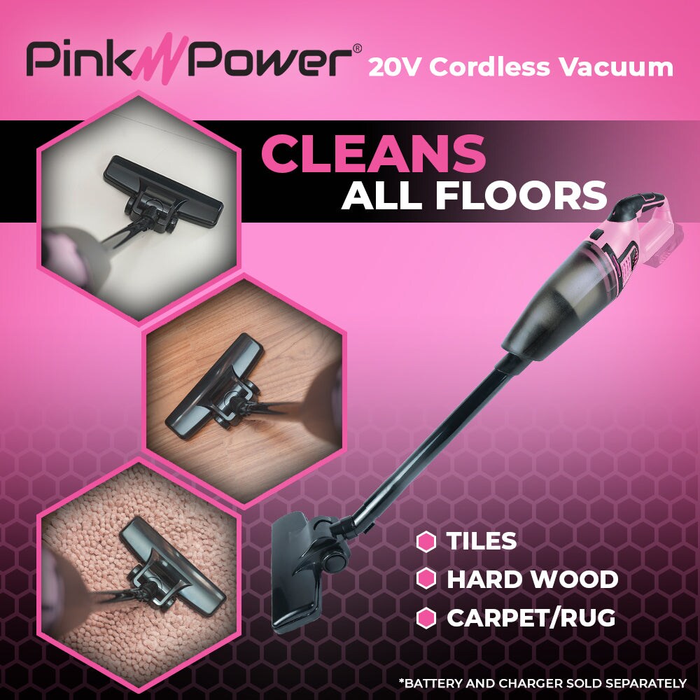 Pink Power 20V Lithium Ion Cordless Vacuum (Tool Only)