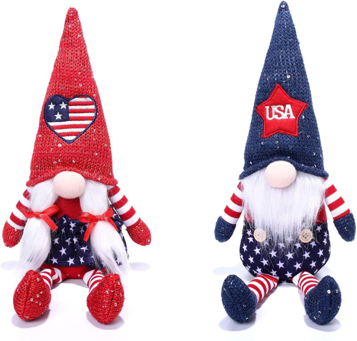 2pcs 4th of July Patriotic Gnomes Plush Decoration