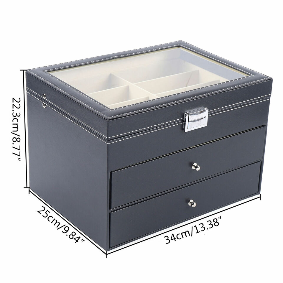 Sunglasses Organizer Box, 24 Slot Eyeglasses Display Case Storage