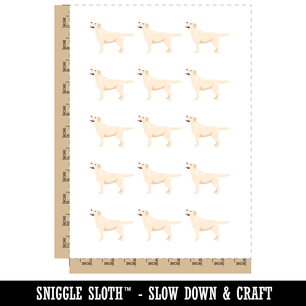 Labrador Retriever Dog Solid Temporary Tattoo Water Resistant Fake Body Art Set Collection (1 Sheet)