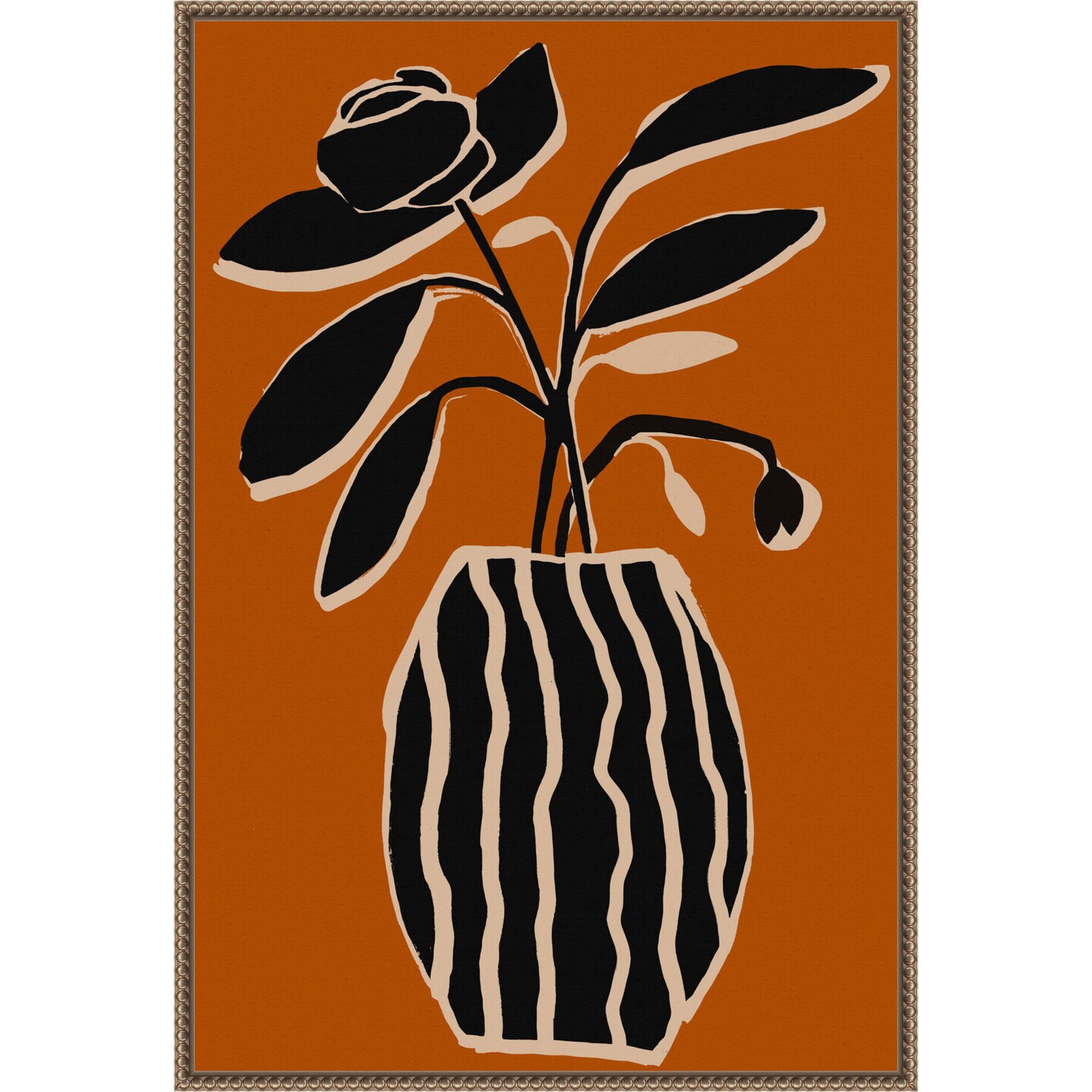 Ochre Still Life No 5 by Treechild  Framed Canvas Wall Art
