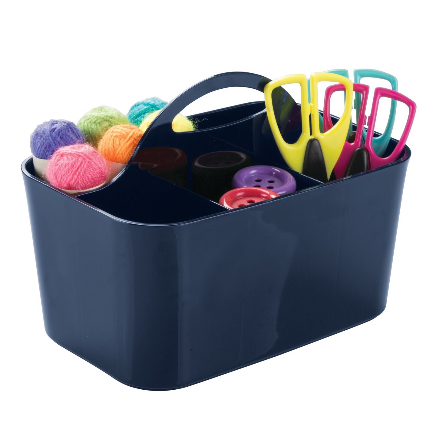 mDesign Plastic Sewing & Craft Storage Organizer Caddy Tote Bin