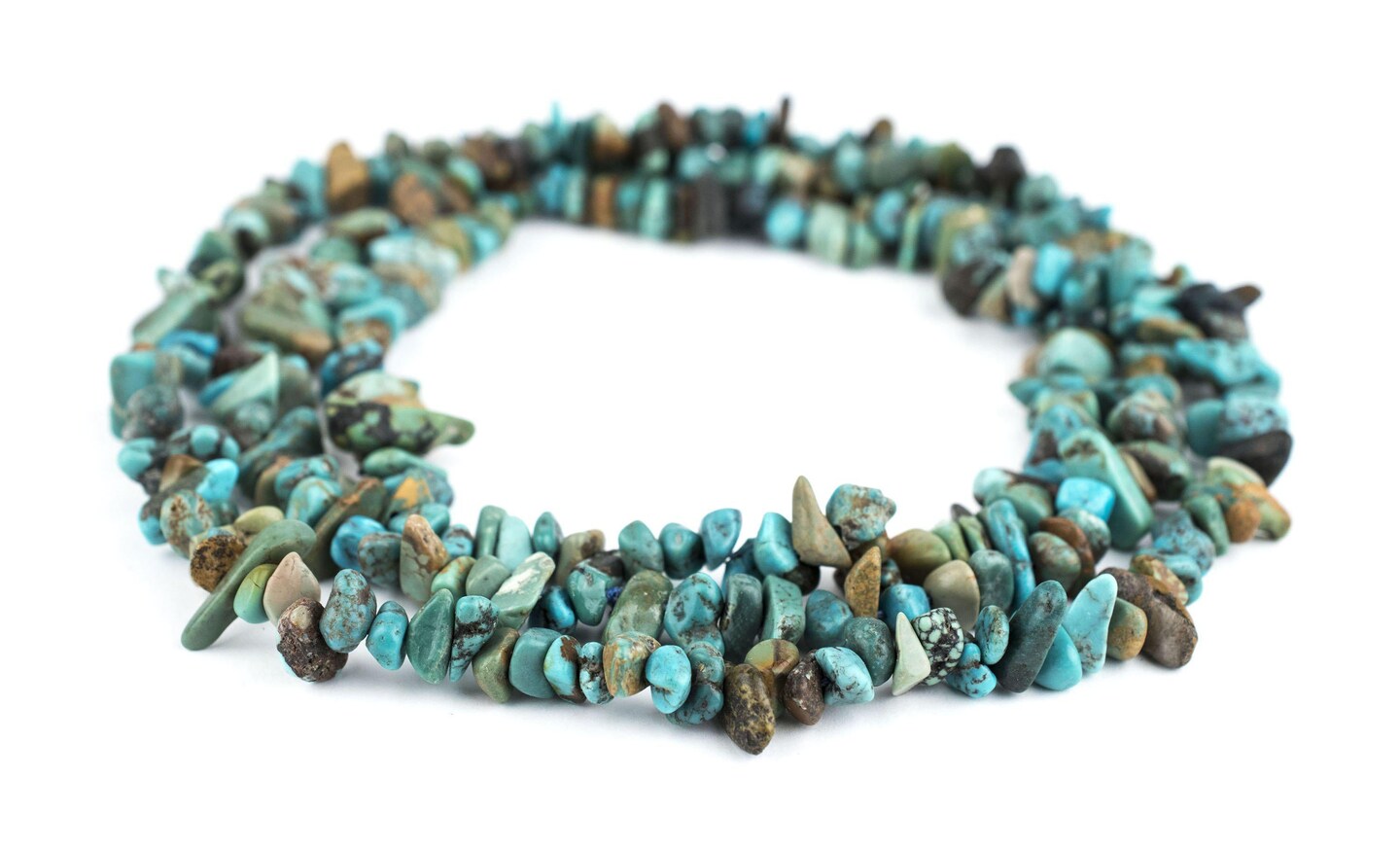 The Bead Chest Earthy Turquoise Chip Beads 34 Inch Strand 8mm Green Chips Gemstone 32-34 Inch Strand