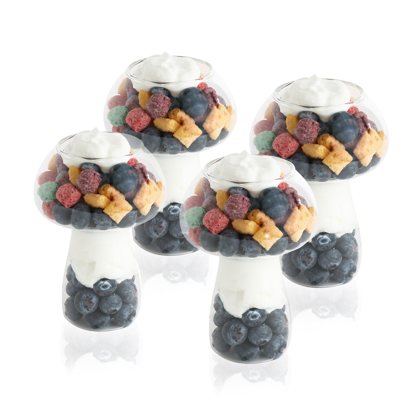 G Francis Mushroom Cocktail Glasses 4pk - 9oz Novelty Mushroom Shaped Glass Set