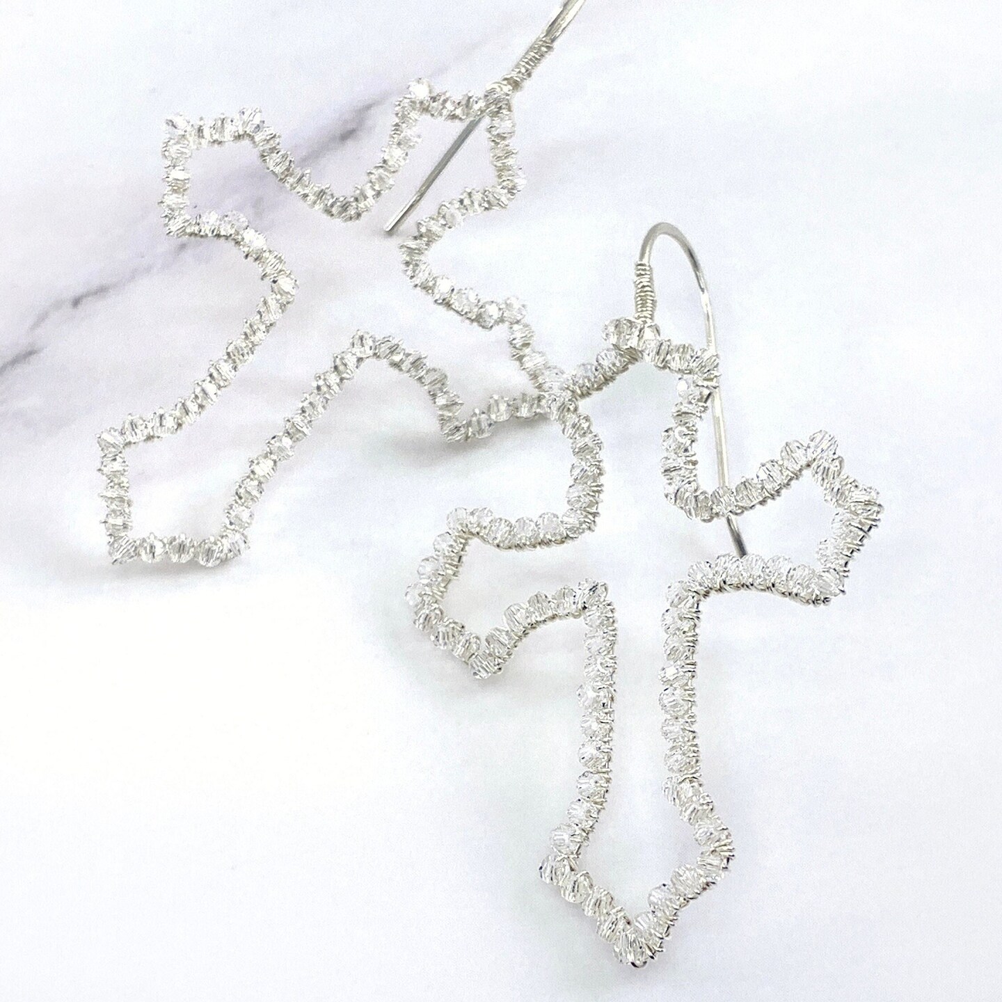 Swarovski crystal 2025 cross earrings