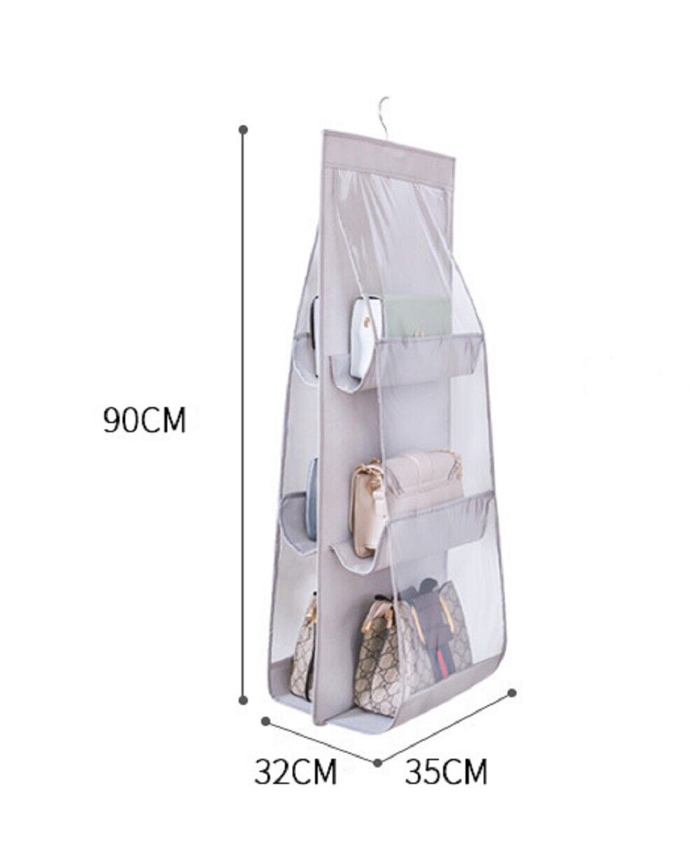 Hanging Handbag Organizer with 6 Pockets