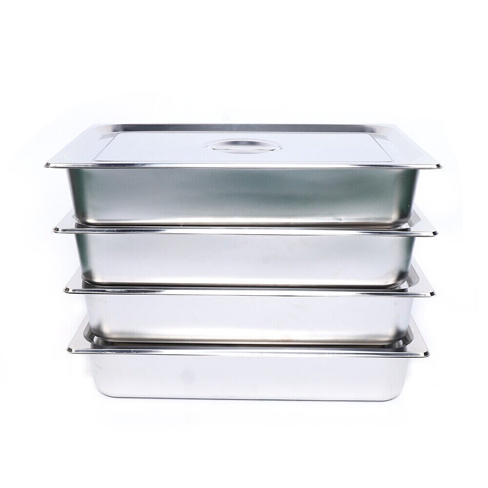 Kitcheniva 4 Pack Stainless Steel Food Pan With Lid