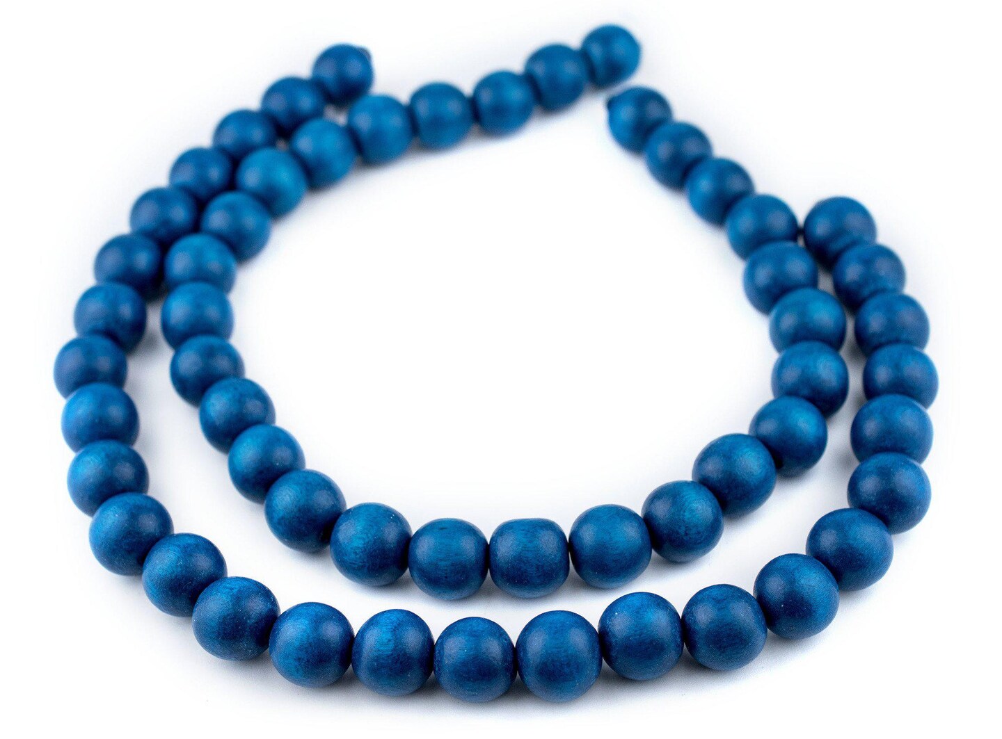 The Bead Chest Natural 16mm Wooden Beads in Blue - Azul for Jewelry Making – Round Loose Wood Spacer Beads I Approximately 25 Beads