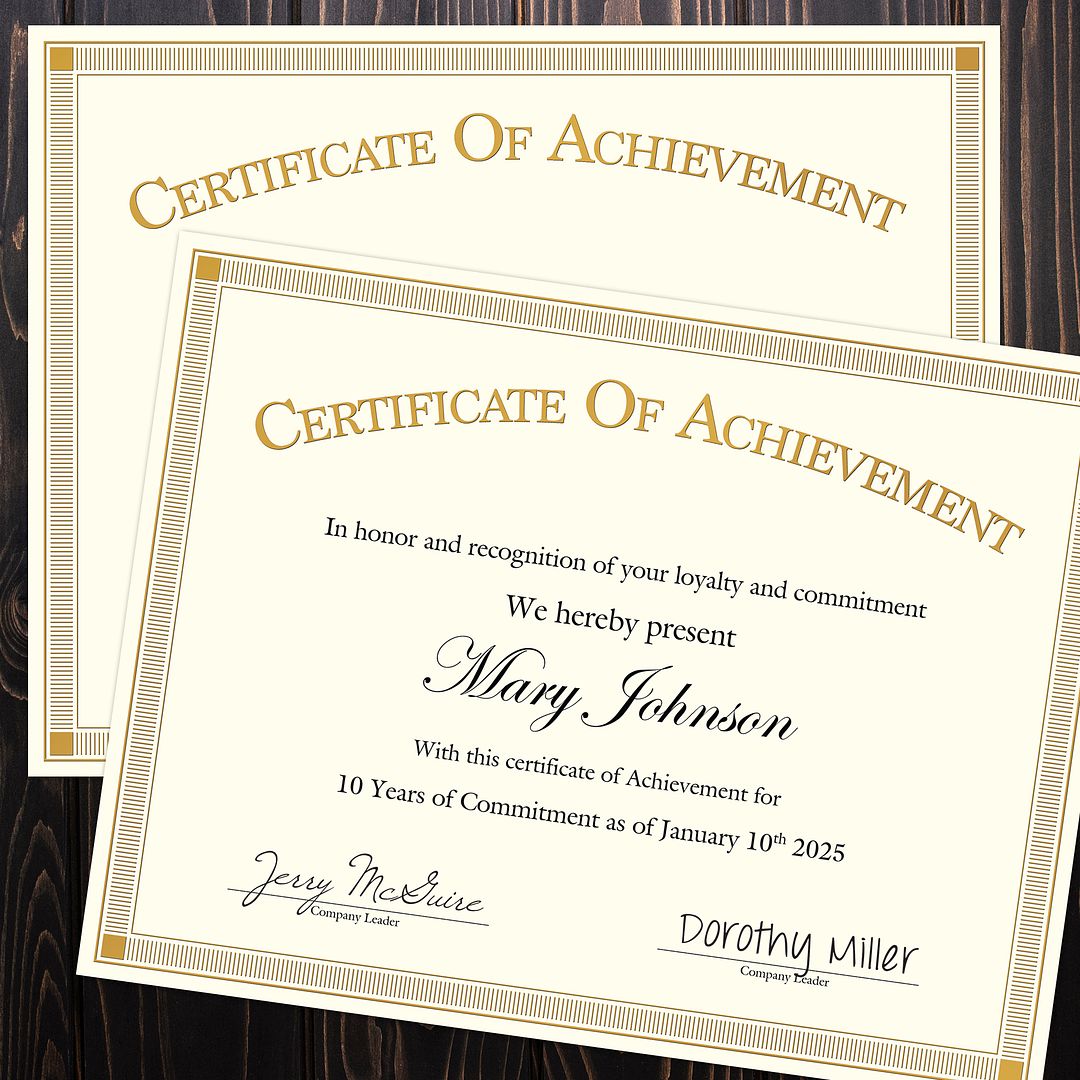 Great Papers! Certificate with Gold Foil, Certificate of Achievement, 8.5&#x22; x 11&#x22;, Printer Compatible, 15 sheets