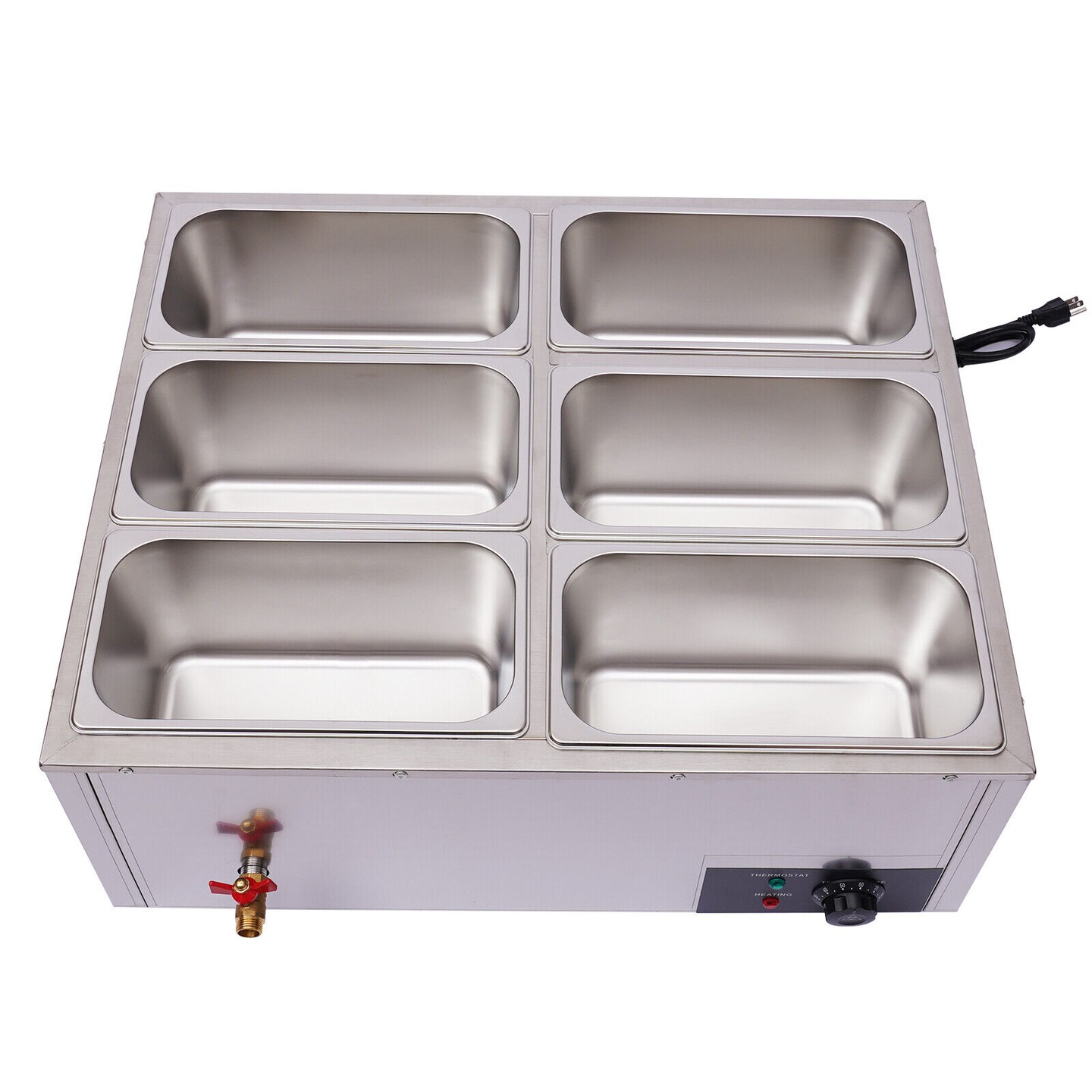 Kitcheniva 110V Food Warmer Steam Table 7L Steamer 6 Pan