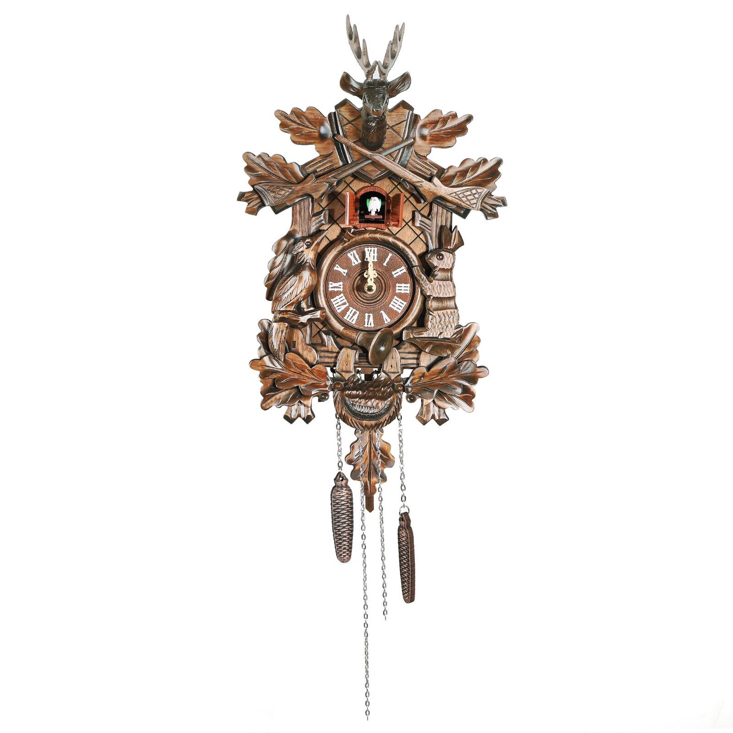 Kitcheniva Vintage German Wooden Hunter Cuckoo Clock