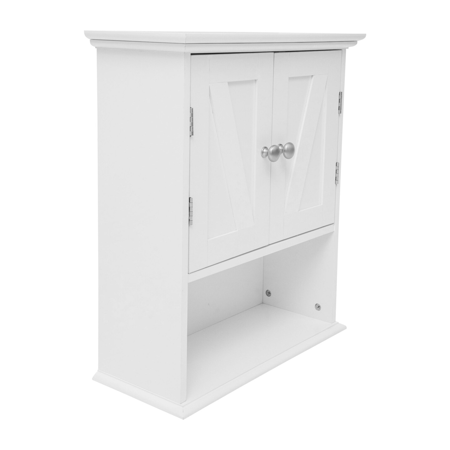 Merrick Lane Delilah Wall Mounted Bathroom Medicine Cabinet with Adjustable Cabinet Shelf, Lower Open Shelf, and Magnetic Closure Doors