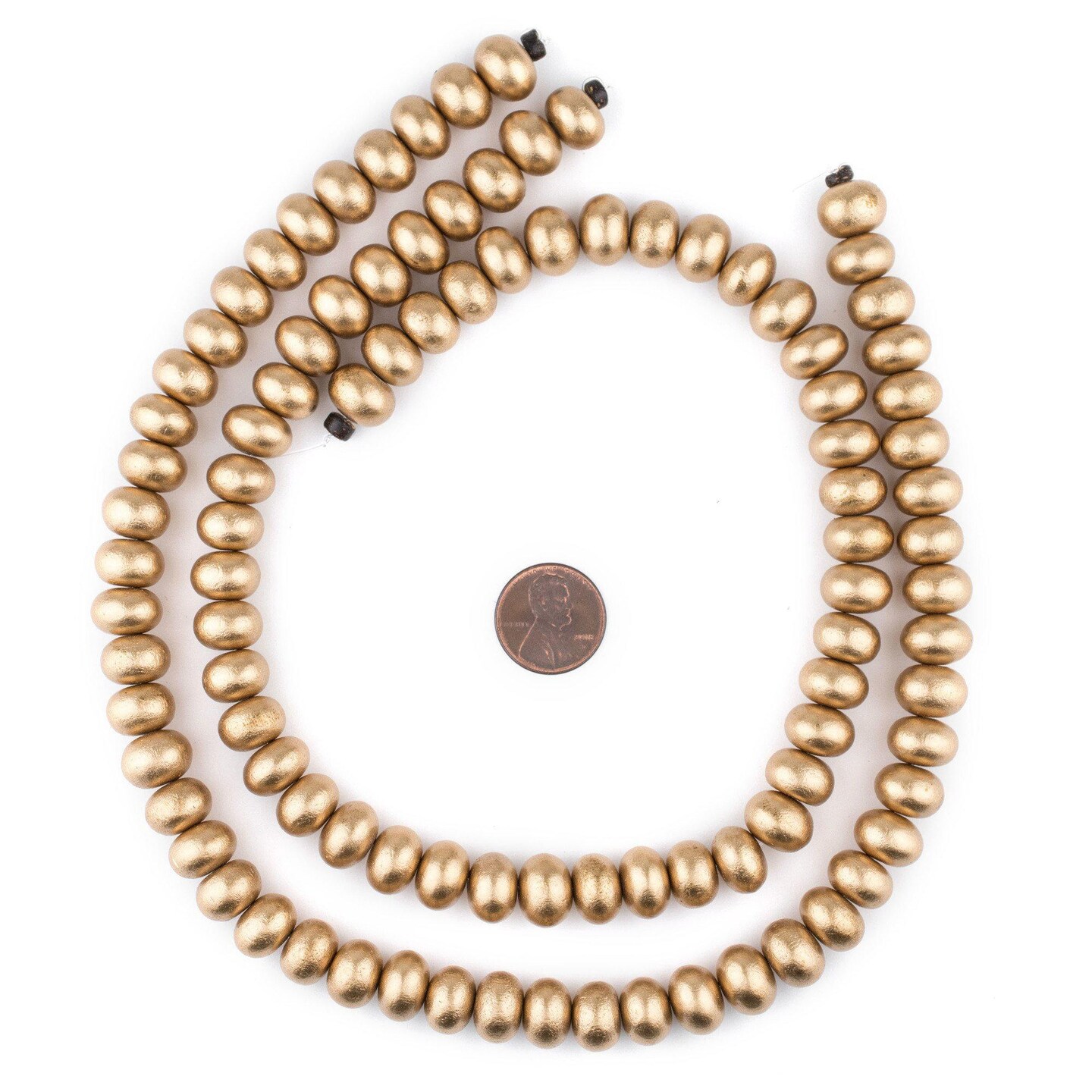 The Bead Chest Gold Abacus Natural Wood Beads (8x12mm): Organic Eco-Friendly Wooden Bead Strand for DIY Jewelry, Crafts, Necklace and Bracelet Making