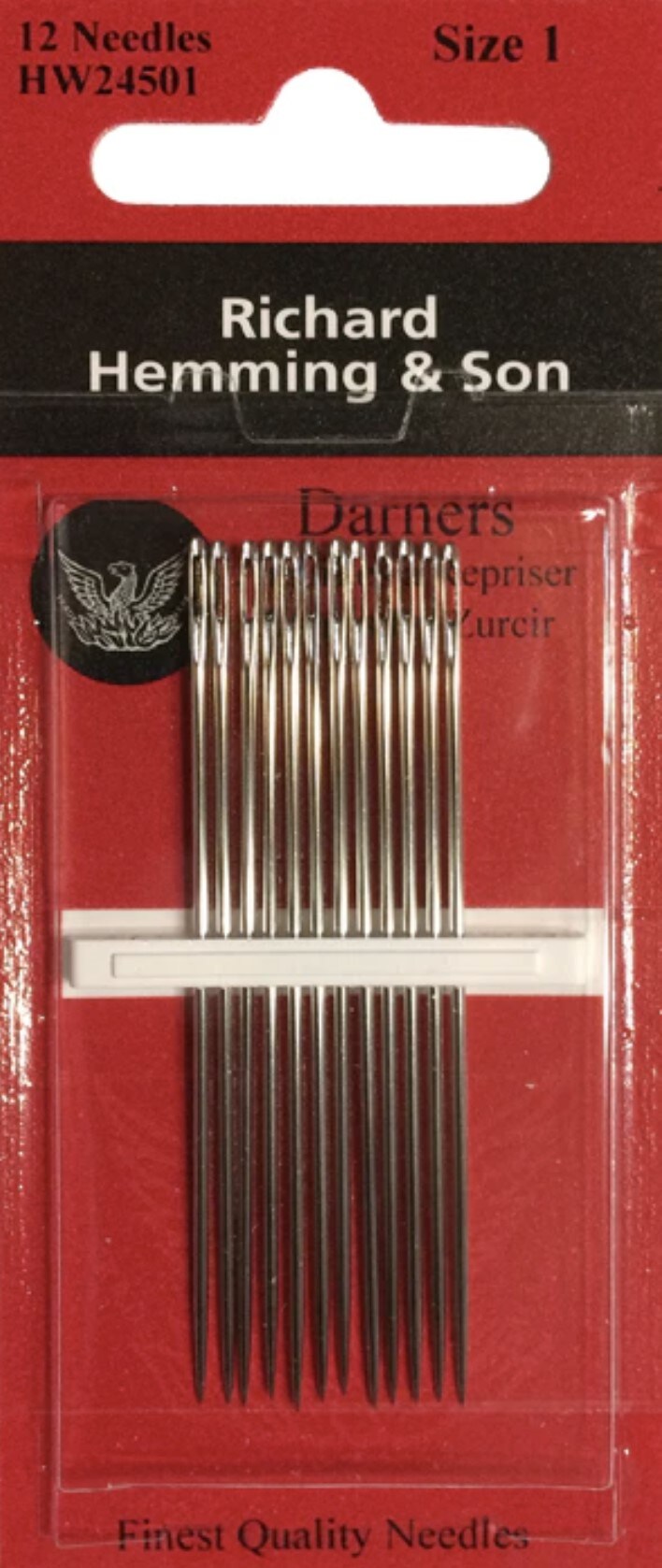 Hand Sewing Needles -- Long Darners --- Size 1 --- by Richard Hemming & Son®