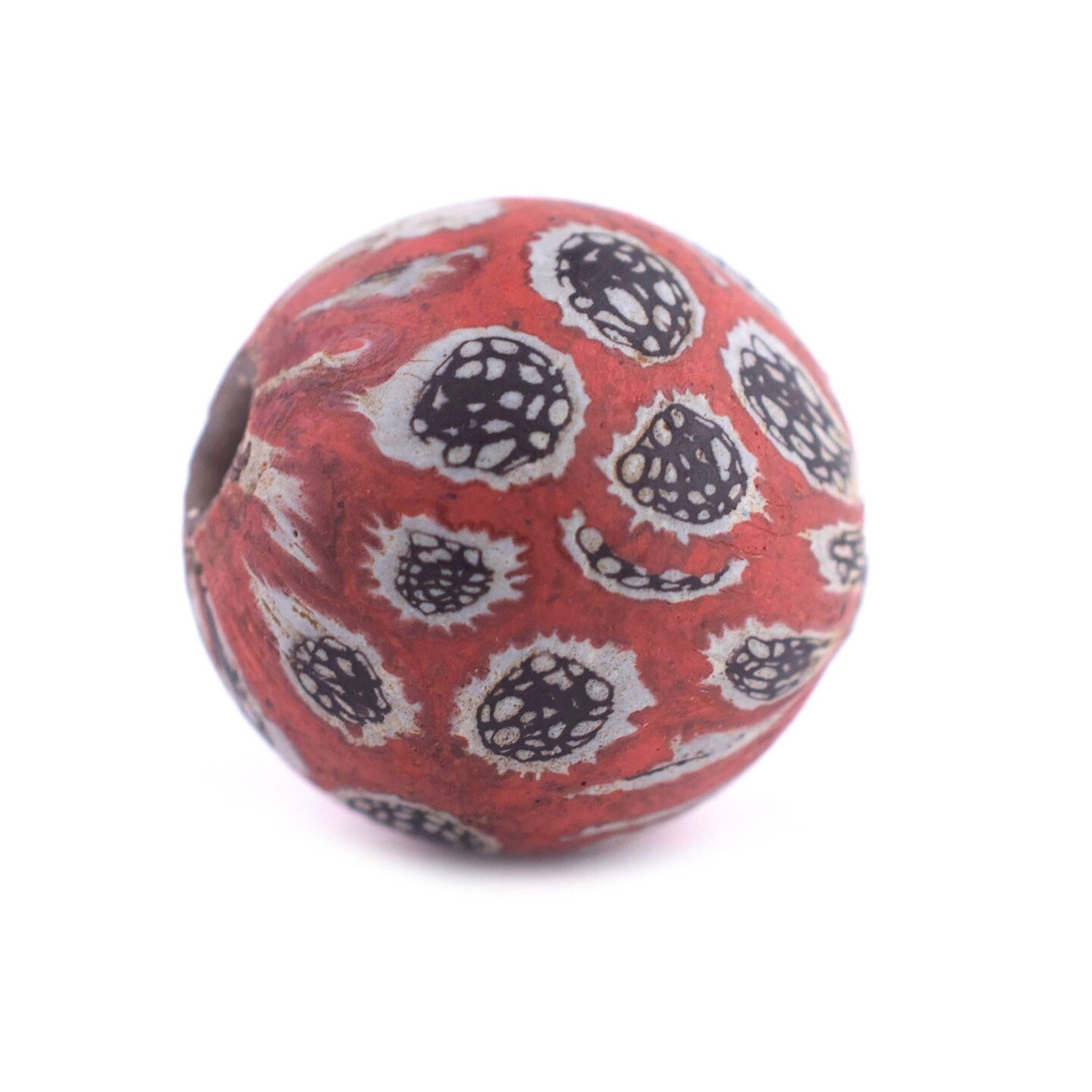 TheBeadChest Red Antique-Style Java Eye Glass Bead (Single Bead, 20mm)