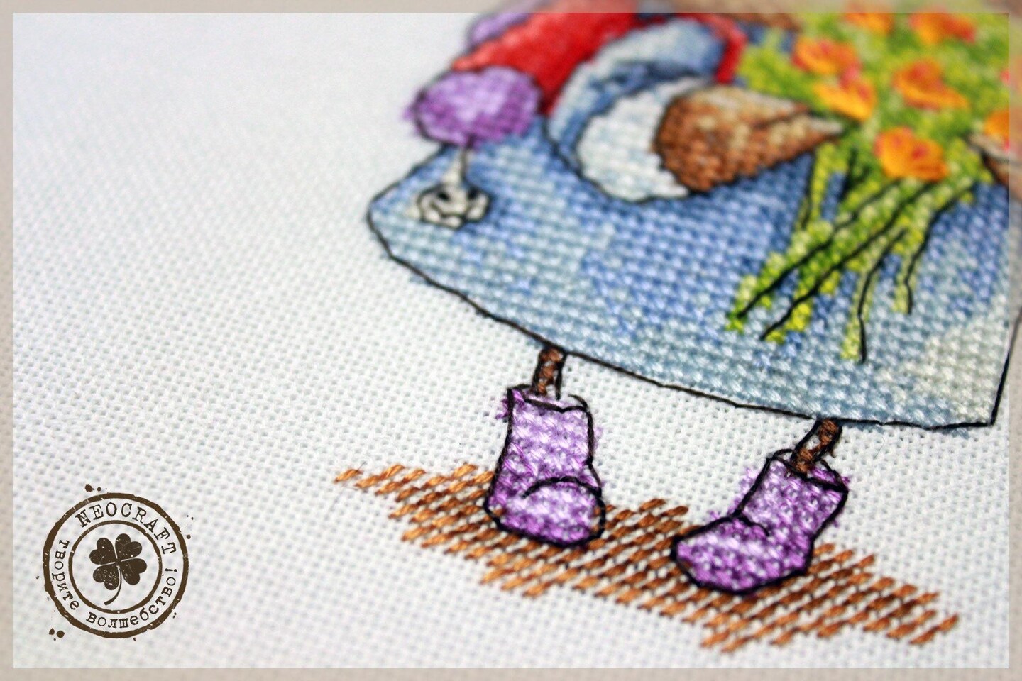Owl with Flowers SV-16 Counted Cross-Stitch Kit