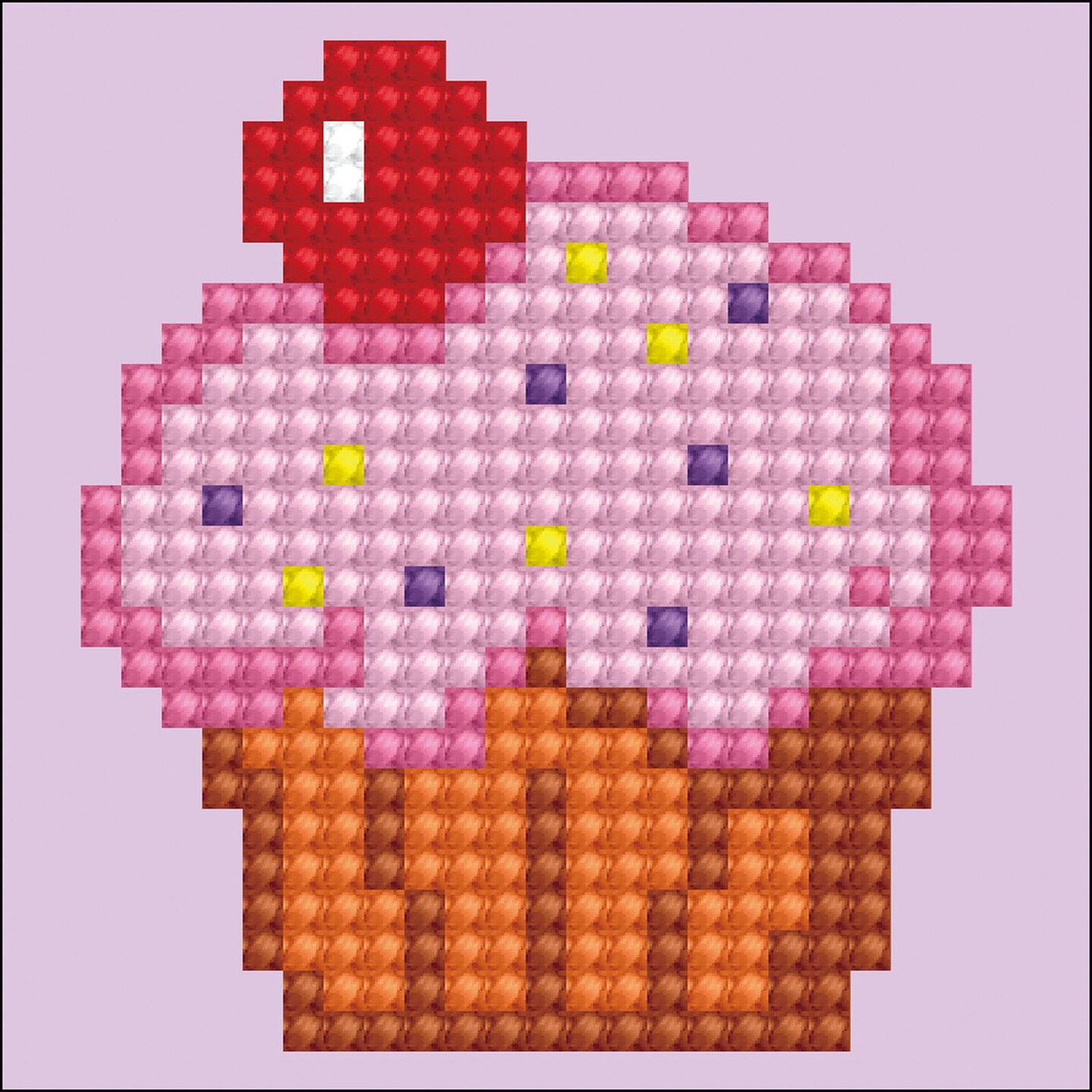 Diamond Dotz Cup Cake Yum Food Diamond Painting Kits for Adults - Diamond Art Kits a Relaxing Creative Craft Kit with Dotz Gems 3"x3"