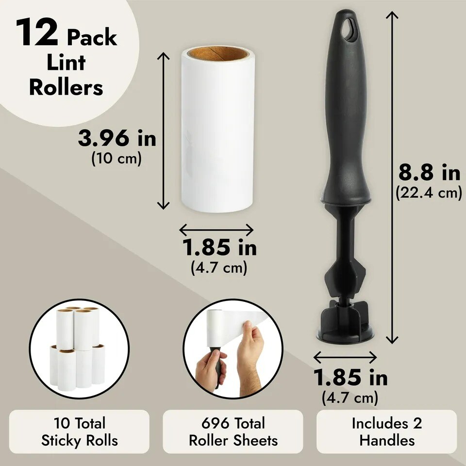 12 Pk Lint Roller for Clothes
