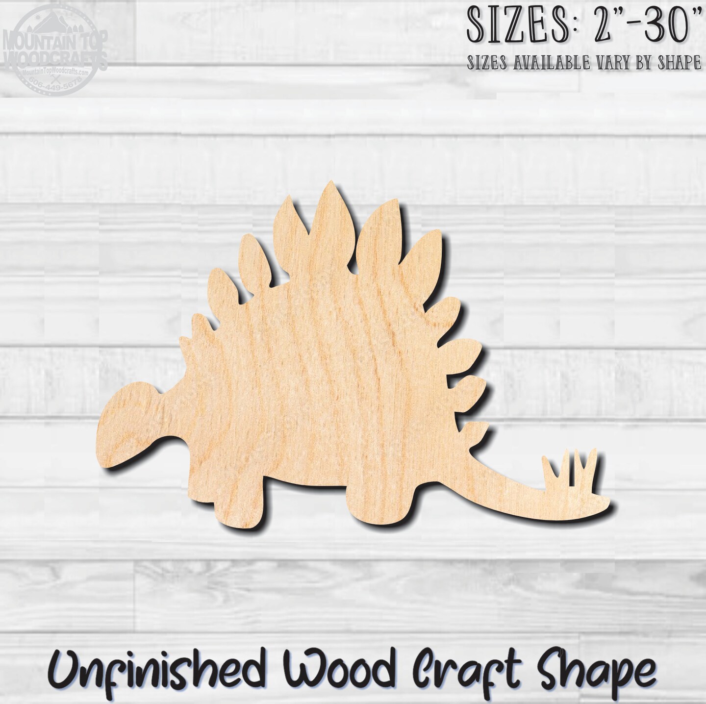 Stegosaurus Dinosaur Unfinished Wood Shape Blank Laser Engraved Cut Out ...