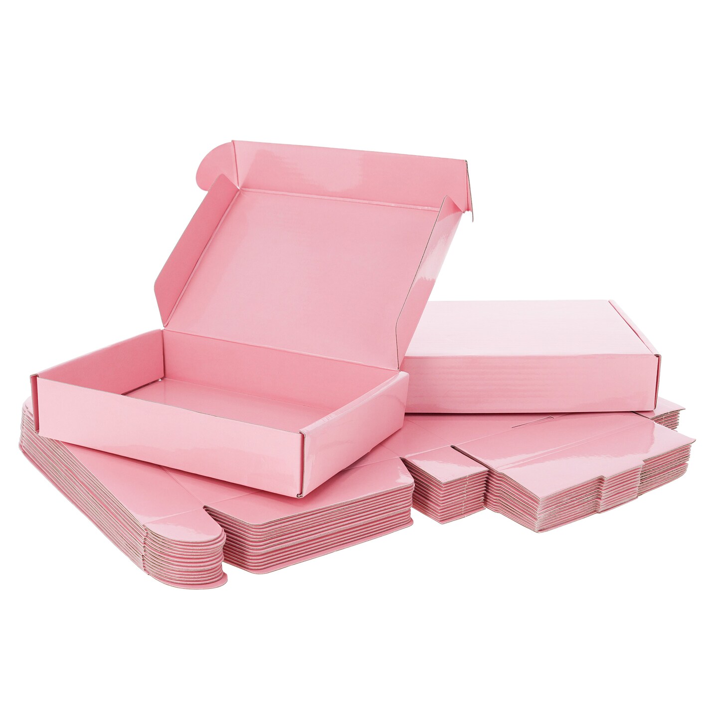 Spec101 Baked Good Boxes - 20pc Pink Square 8 x 5.5 x 1.6in Cardboard Cake Boxes