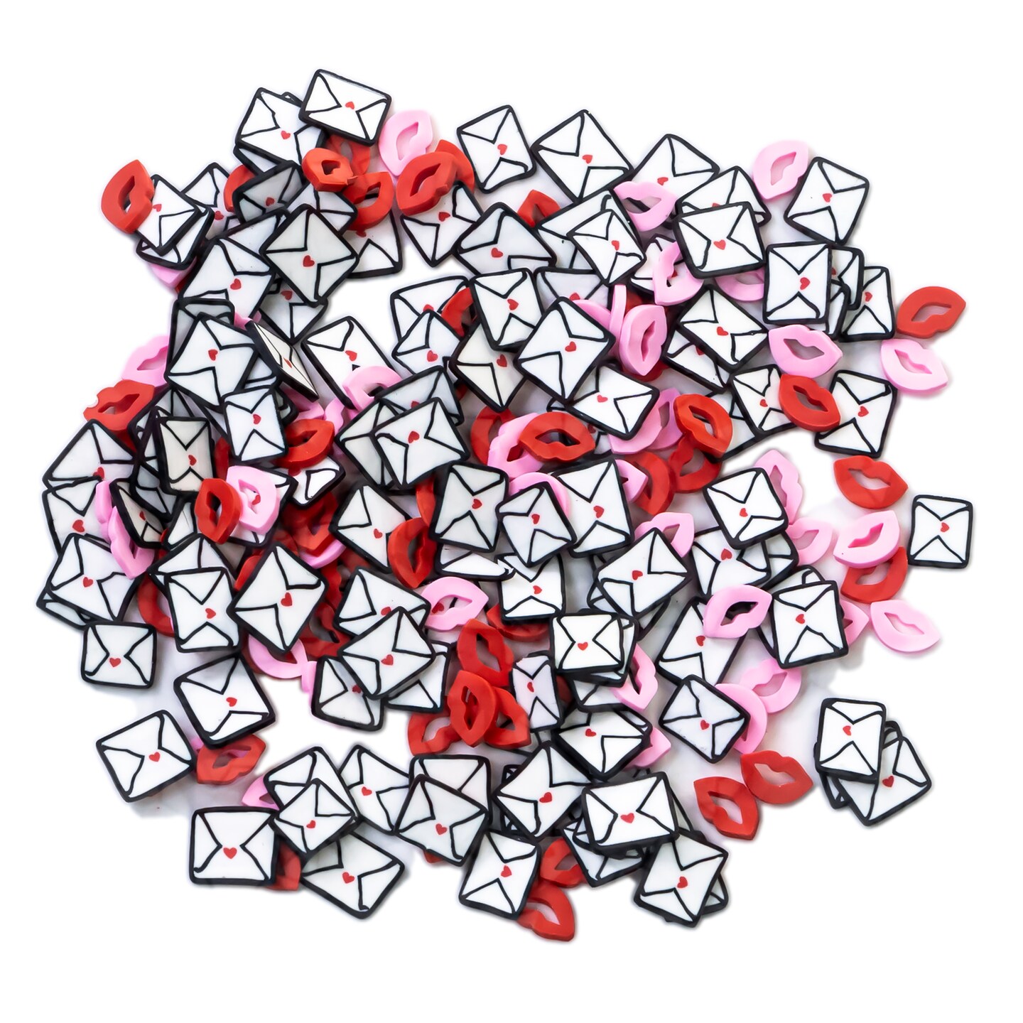 Buttons Galore and More Sprinkletz - Tiny 5mm Polymer Clay Embellishments - Valentine's Day Bundle 60 grams