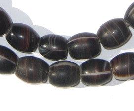 TheBeadChest Old Bohemian Coffee Bean Wedding Glass Beads 9mm Czechoslovakia Brown Oval 26-30 Inch Strand