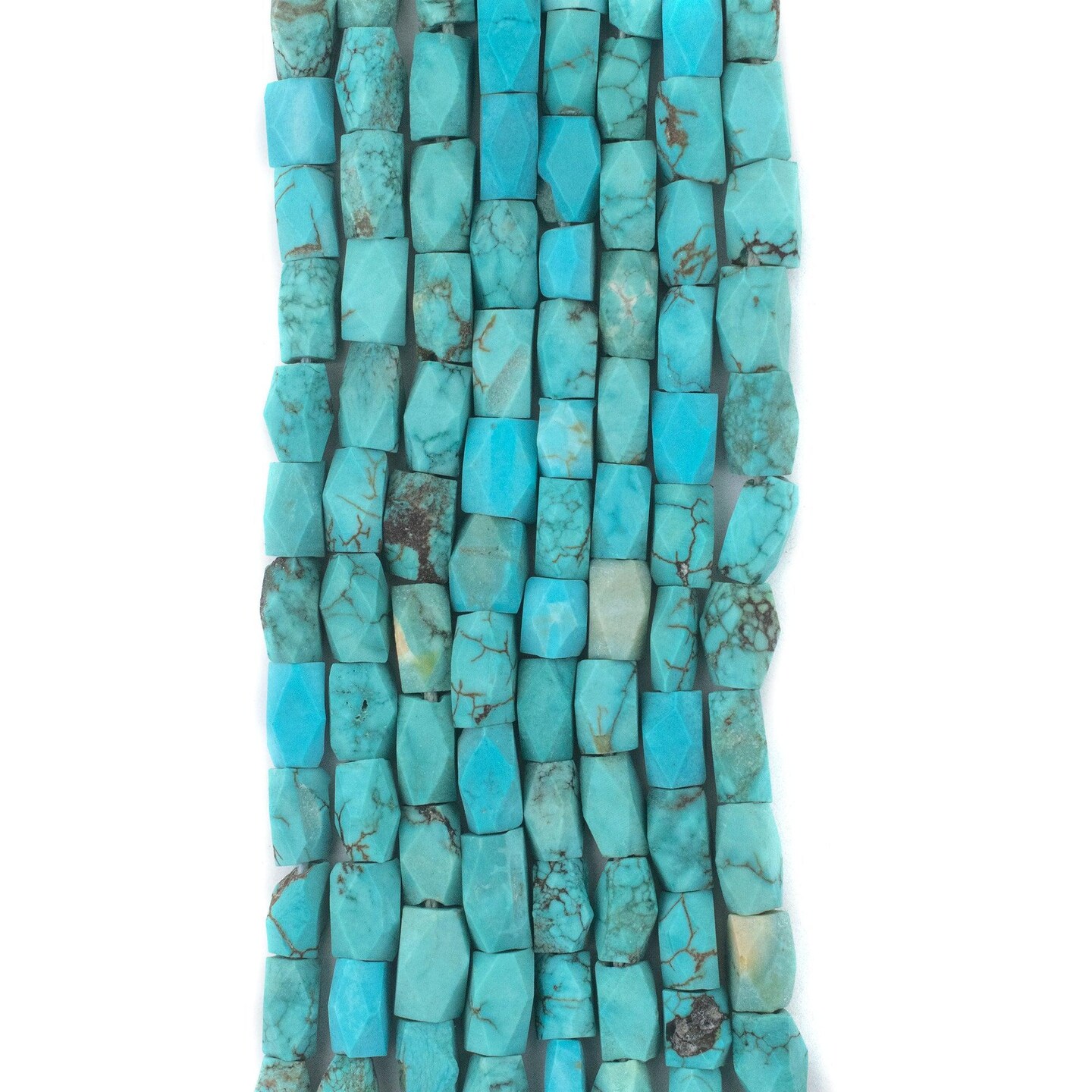 TheBeadChest Faceted Turquoise Stone Beads 6x4mm Afghanistan Blue Gemstone 16 Inch Strand