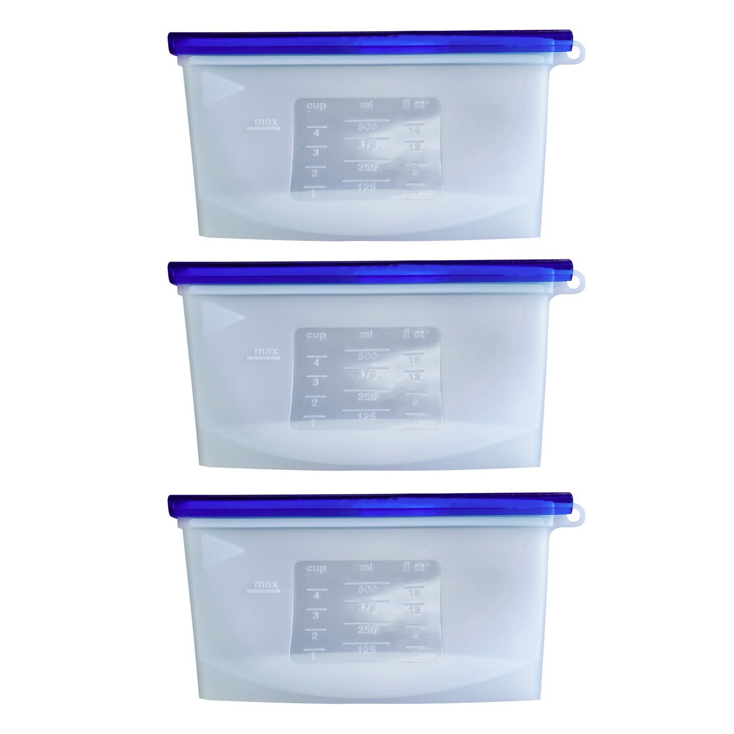 7Penn Silicone Food Storage Bag 500mL - 3pk 7.75 x 4in Reusable Food Bags