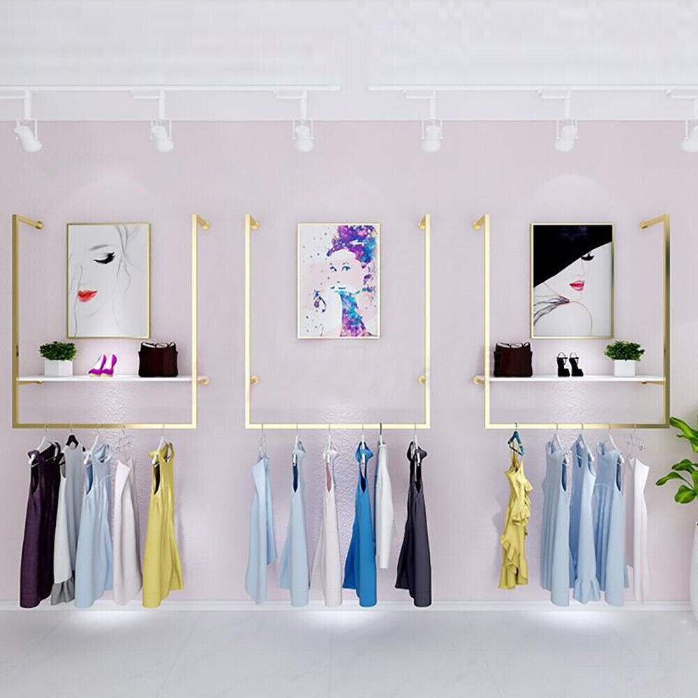 Kitcheniva Gold Metal U-Shaped Wall Mounted Clothing Display Rack