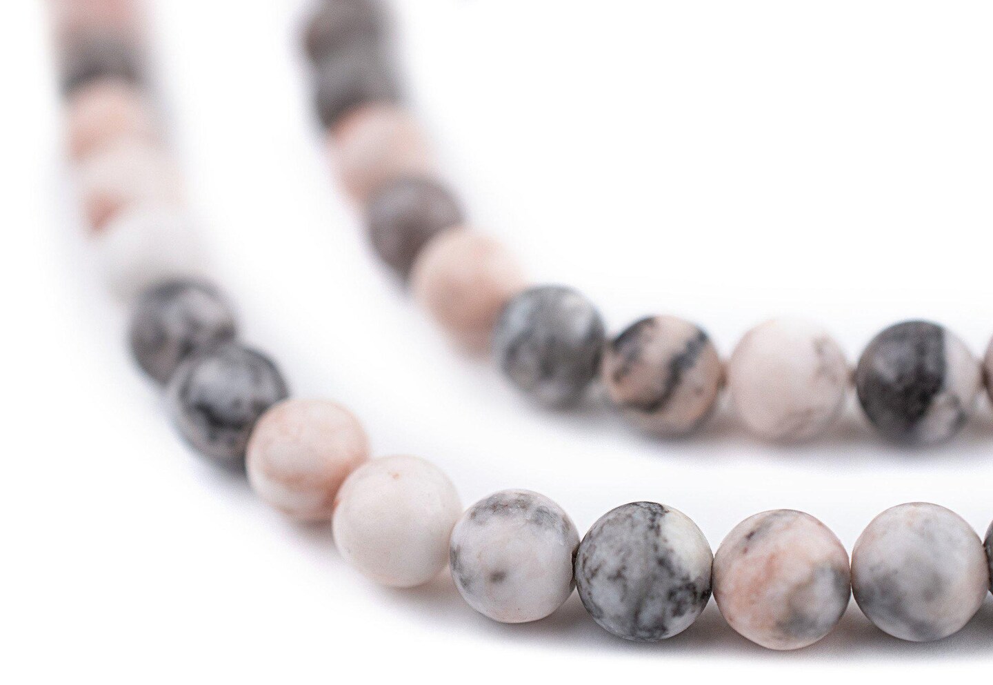 TheBeadChest Round Pink Zebra Jasper Beads (8mm): Organic Gemstone Round Spherical Energy Stone Healing Power Crystal for Jewelry Bracelet Mala Necklace Making