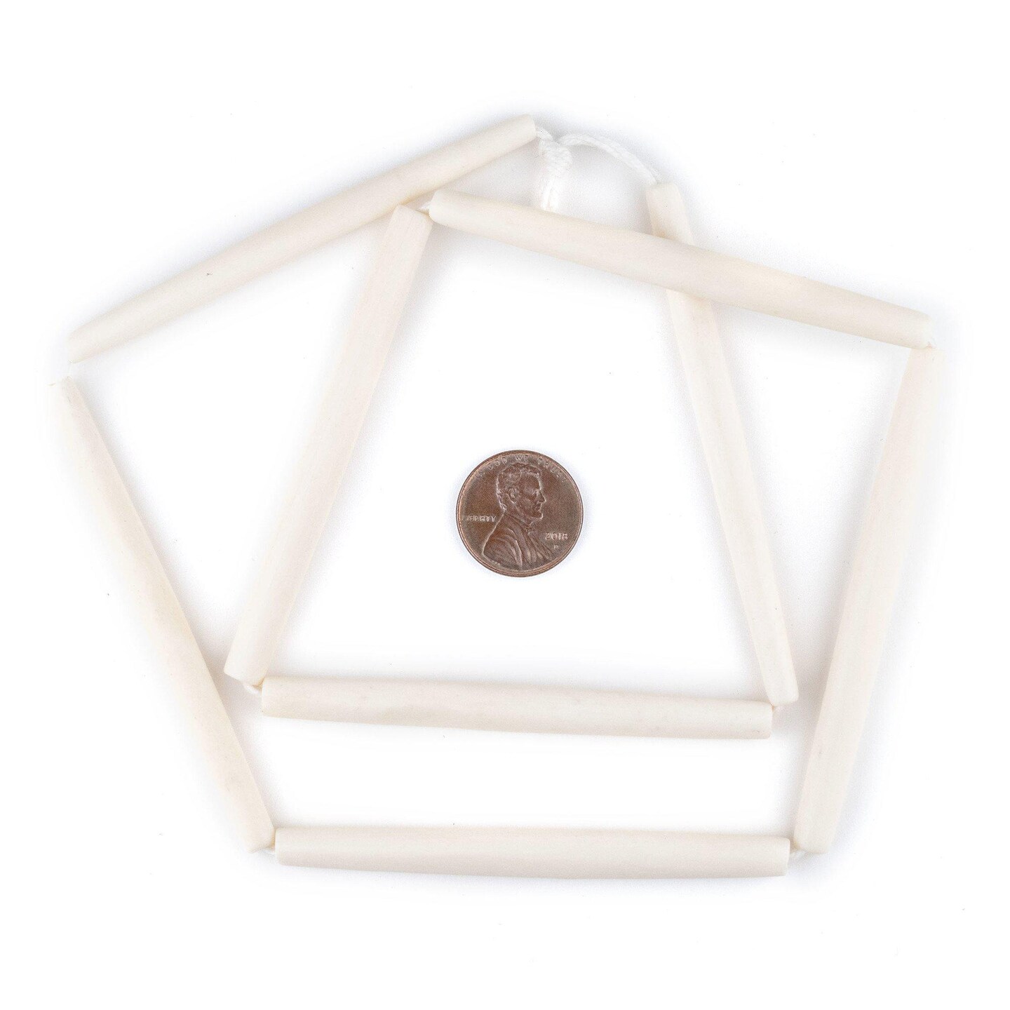 TheBeadChest White Bone Hair Pipe Beads (3 inches, 75mm)