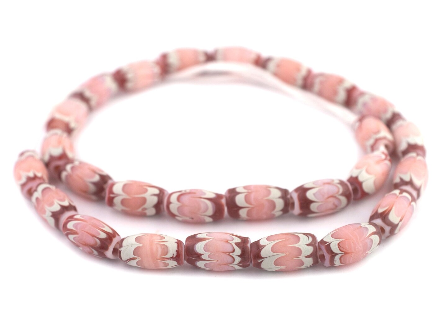 TheBeadChest Pink Java Chevron Beads (16x10mm)
