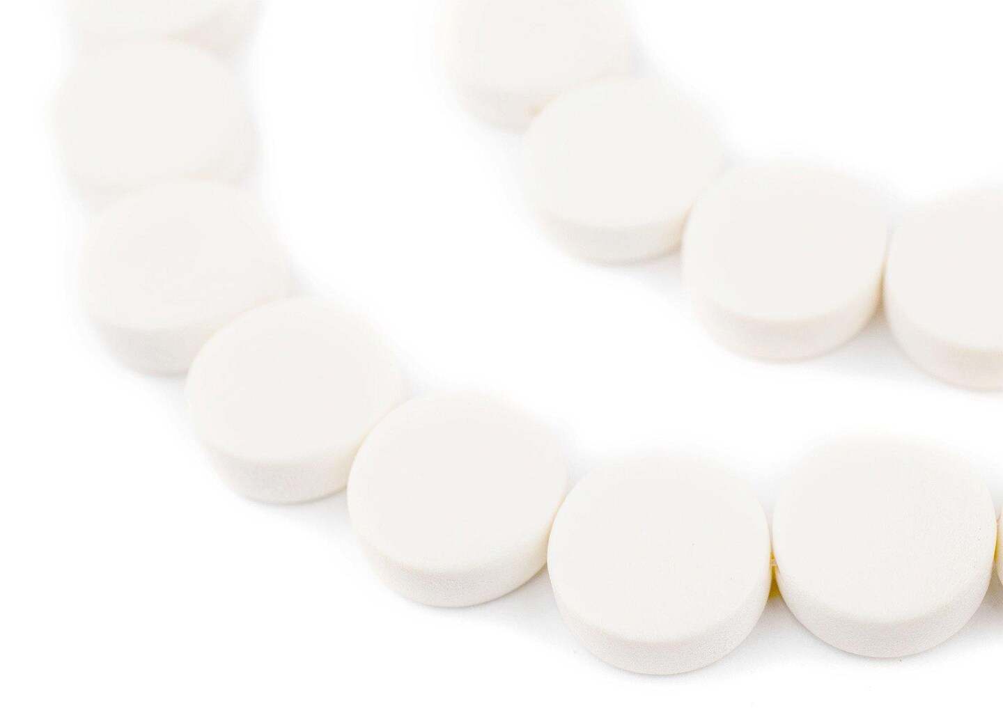 The Bead Chest White Circular Natural Wood Beads (15x15mm): Organic Eco-Friendly Wooden Bead Strand for DIY Jewelry, Crafts, Necklace and Bracelet Making