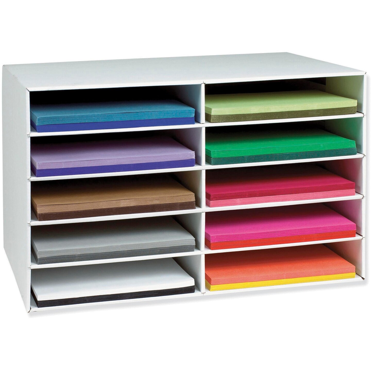 Classroom Keepers Construction Paper Storage for 12 x 18 Inch Construction Paper, 10 Slots