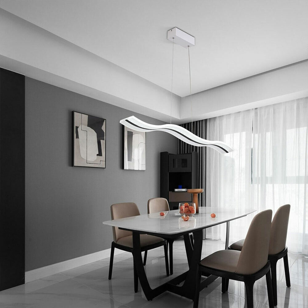 Kitcheniva Modern Acrylic Pendant Light Linear Wave Shape Chandelier