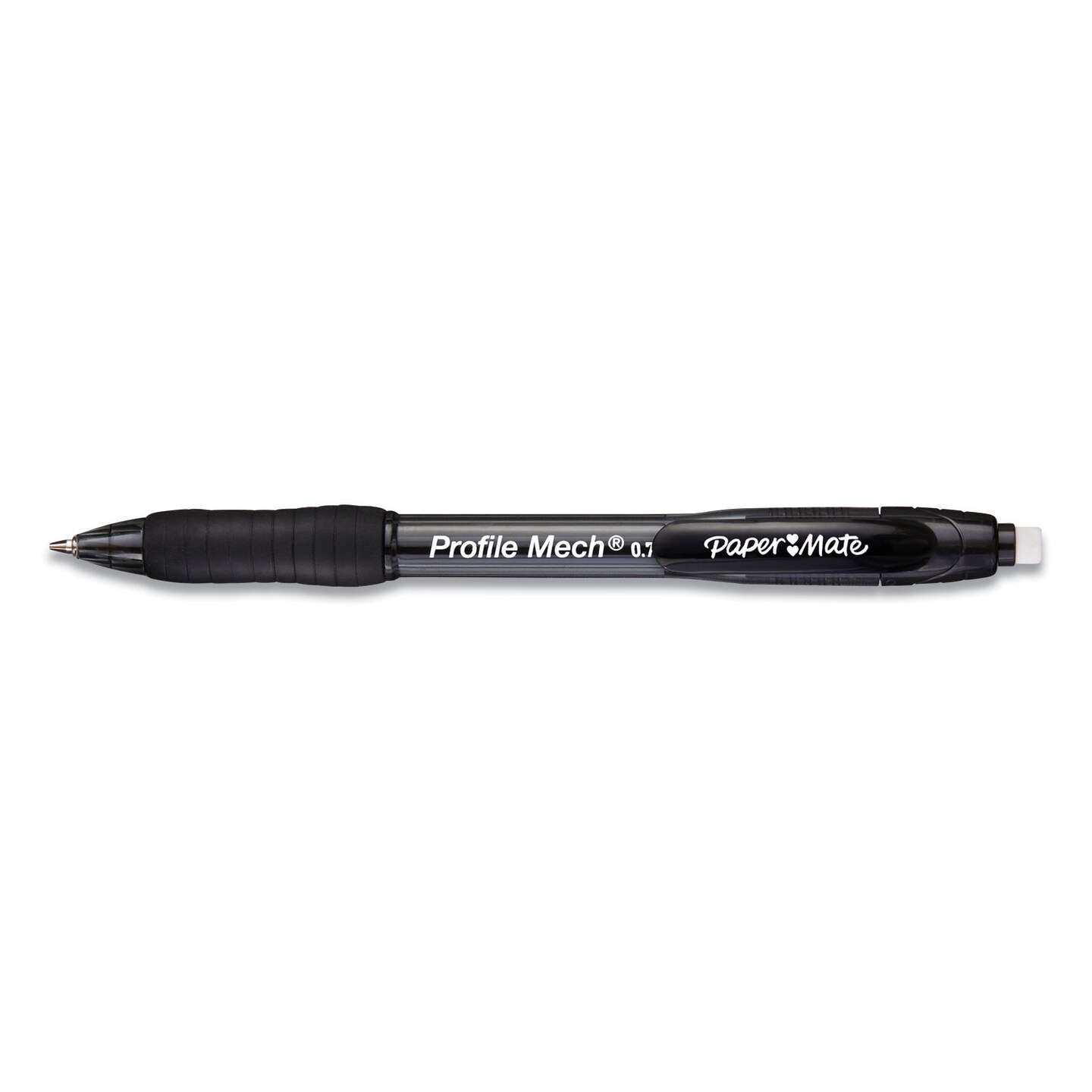 Papermate Profile Mechanical Pencils, 0.7 mm, HB (#2), Black Lead, Black Barrel, Dozen