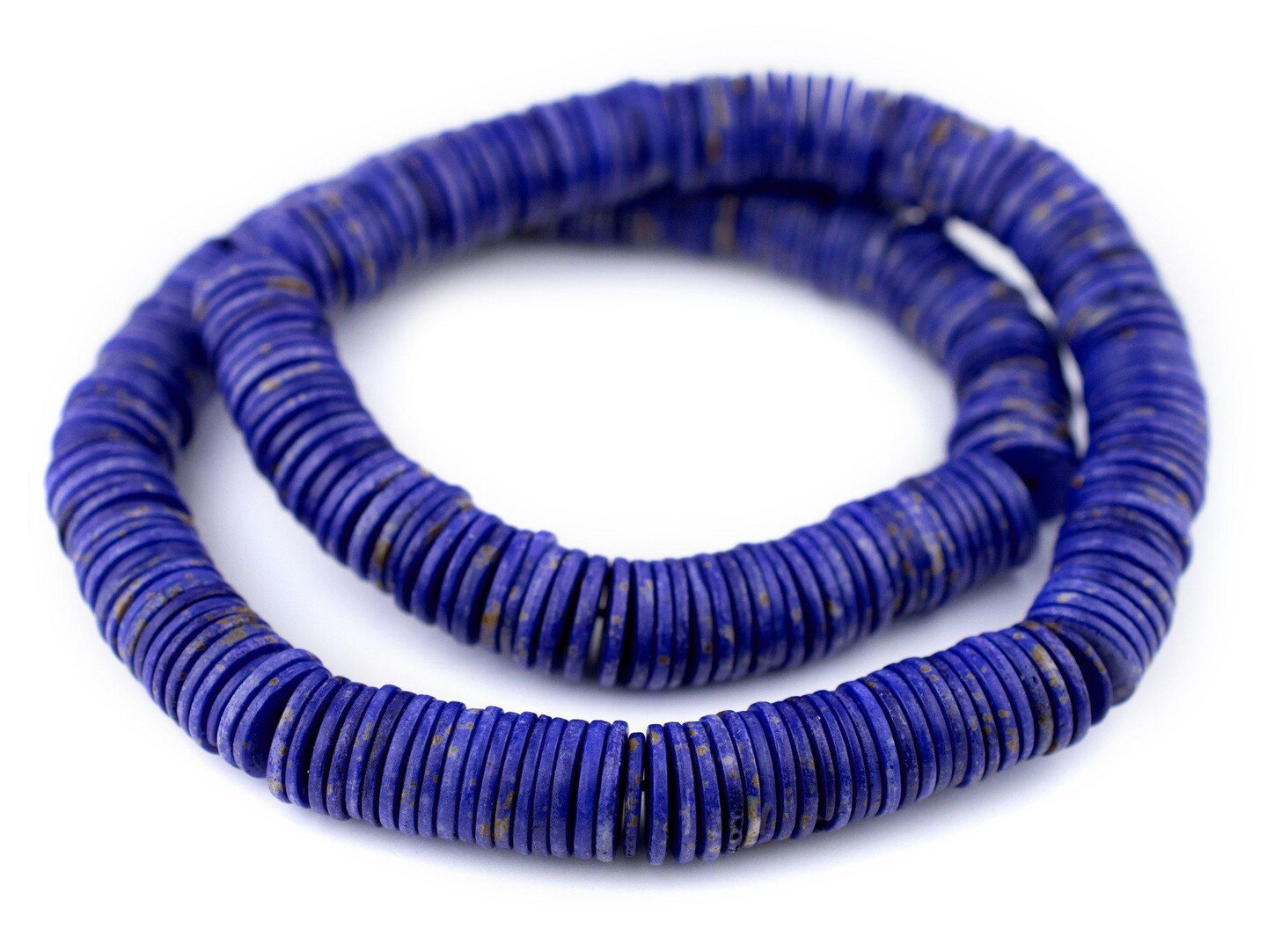 TheBeadChest 14mm Lapis Blue Bone Button Beads: Nepal Flat Round Disk Heishi Beads for DIY Necklace Jewelry Making