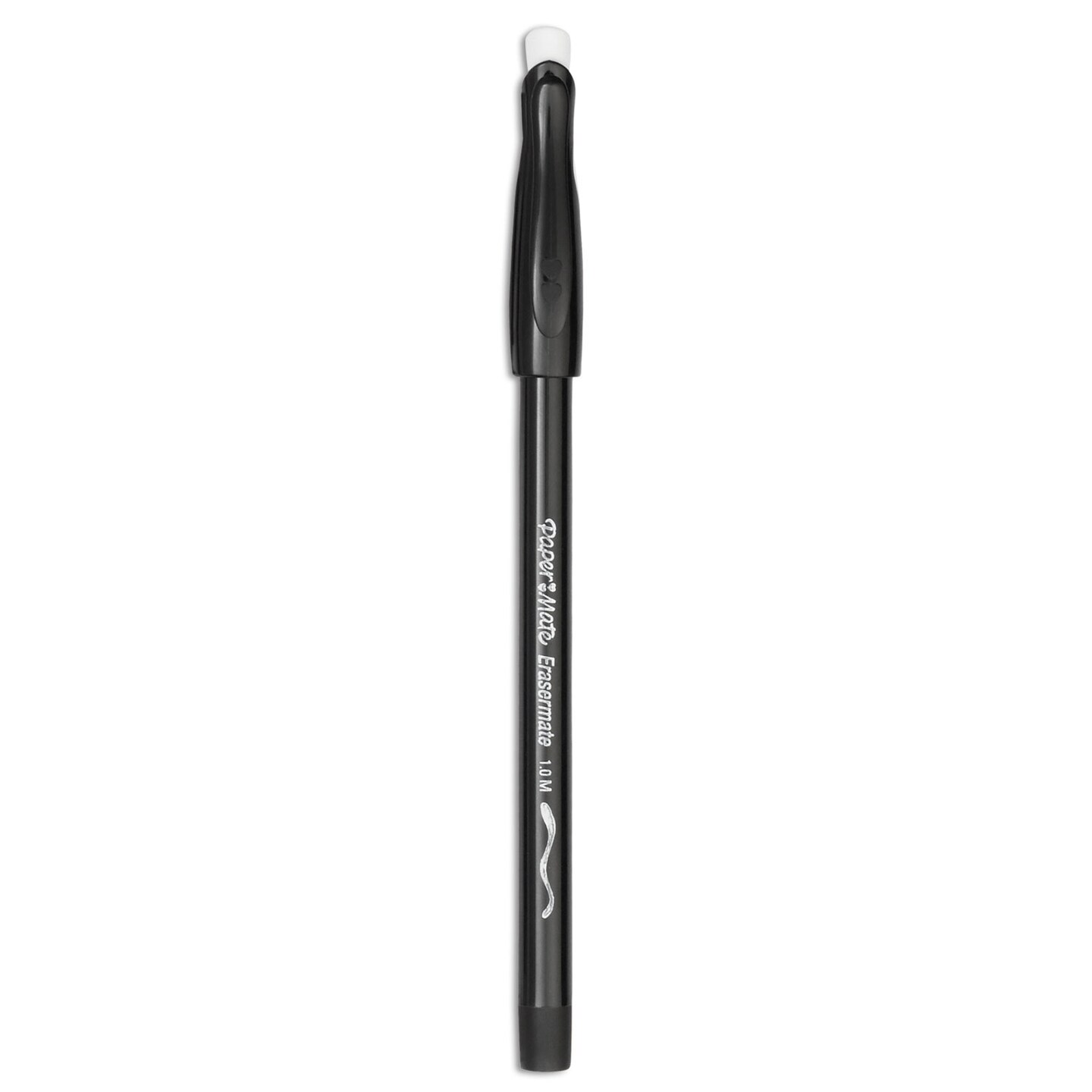Papermate Eraser Mate Stick Ballpoint Pen, Black Barrel/Ink, Med Pt, 1.0 Mm